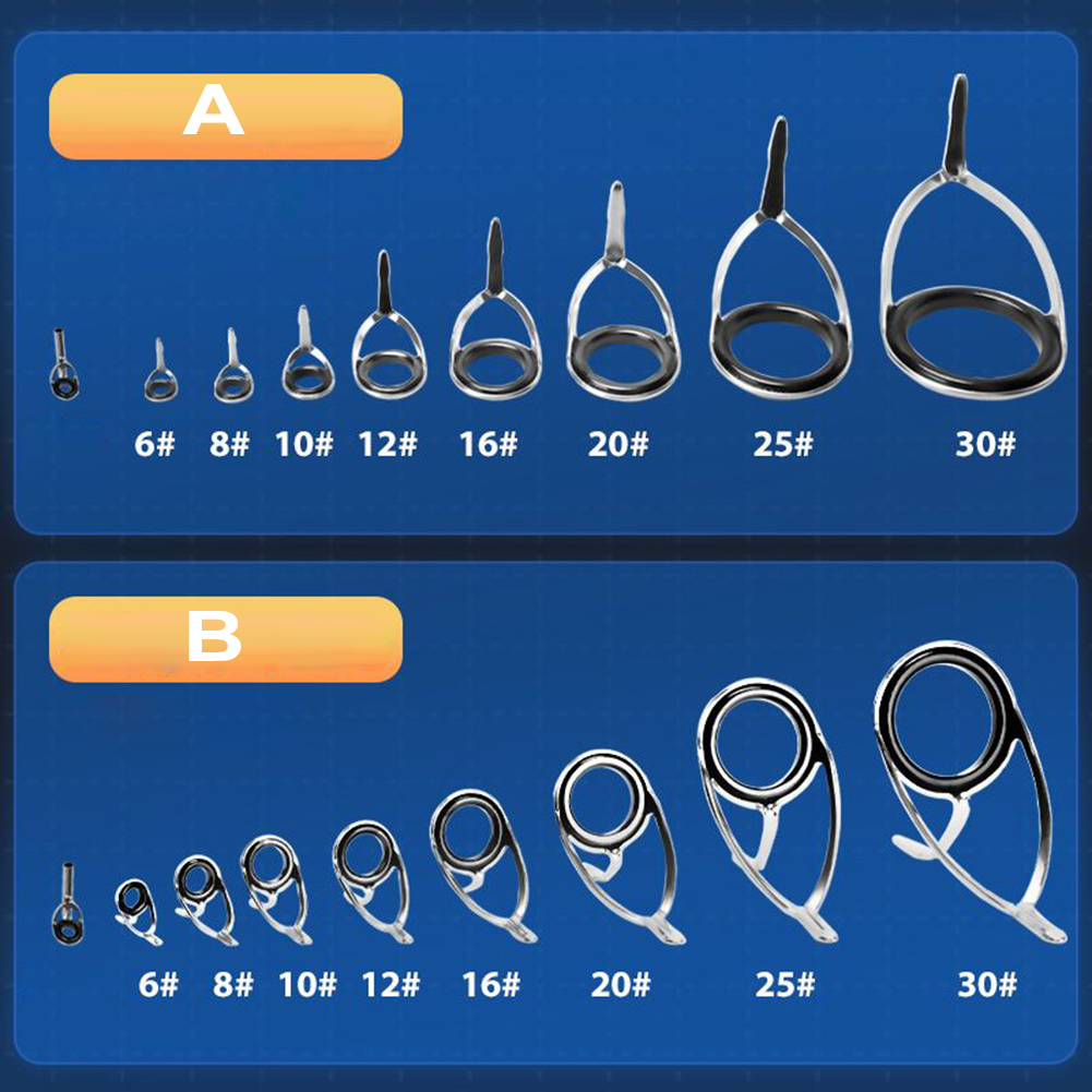 Fishing Rod Repair Kit - 9 adet olta kılavuzu seramik yüzükler