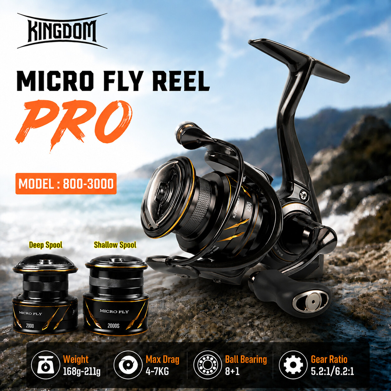 Kastking Reel Zephyr - Kingdom Micro Fly Pro Balıkçılık Spinning