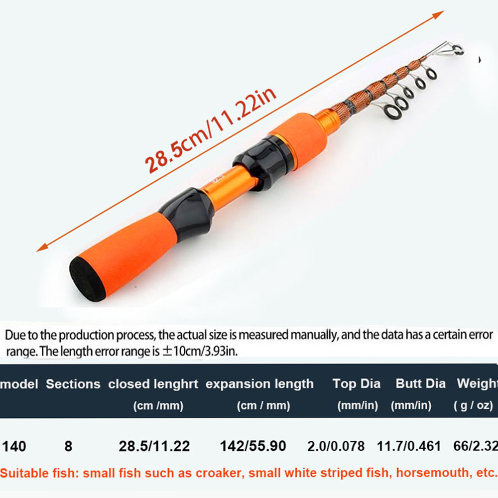 Kısa Turuncu Teleskopik Karbon - Fishing Rod Ice incelemesi ve fiyatı